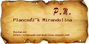 Plancsák Mirandolina névjegykártya